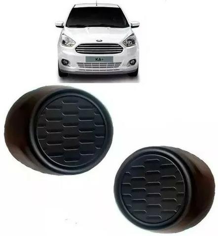Par Grade Moldura Preta Milha S/ Furo Ford Ka 2017 2018 2019