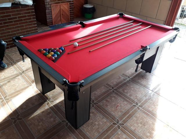 Mesa de Bilhar Tecido Vermelho Cor Dakar Modelo DRT4361 - Foto 2