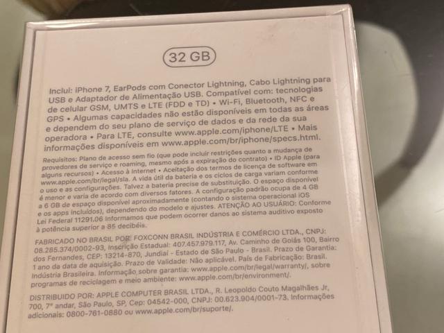 IPhone 7 Preto 32gb, NF + Garantia 1 ano, Anatel, Lacrado, Zero, A1778 - Foto 6