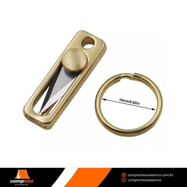 Mini punhal retrátil, chaveiro, EDC, aço inox - Foto 4