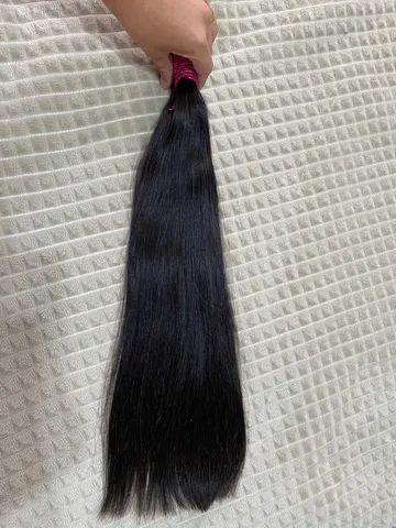 Cabelo humano 100 gramas  de 55cm levimente ondulado  - Foto 3