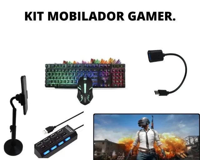 Mobilador Kit Gamer Completo para Jogar no Celular, Tablet ou pc