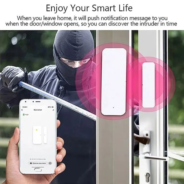 Sensor de Porta Zigbee janela magnético AlarmeTuya Casa Inteligente segurança COD-AM569  - Foto 6