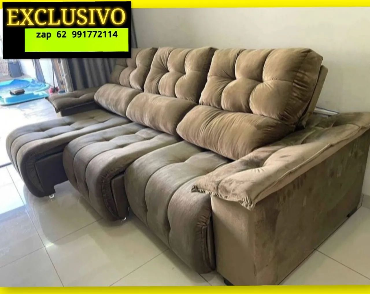 Sofá Retrátil E Reclinável 2.90 Largura 