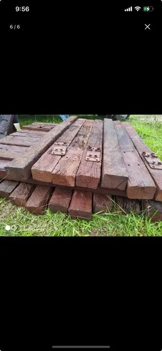 MADEIRA DORMENTE FERROVIARIO 17CMX24CMX2,80METROS (MADEIRA NATIVA) - Foto 5