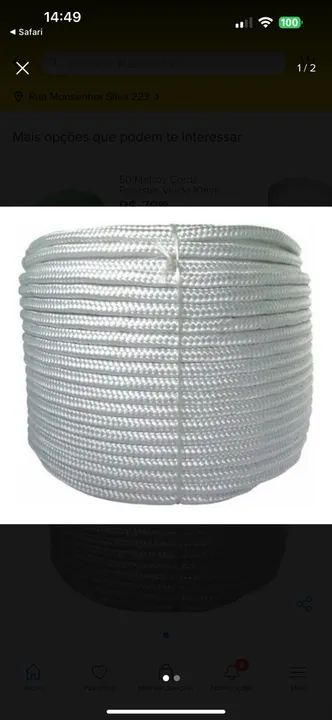 Corda seda polipropileno branca - Foto 2