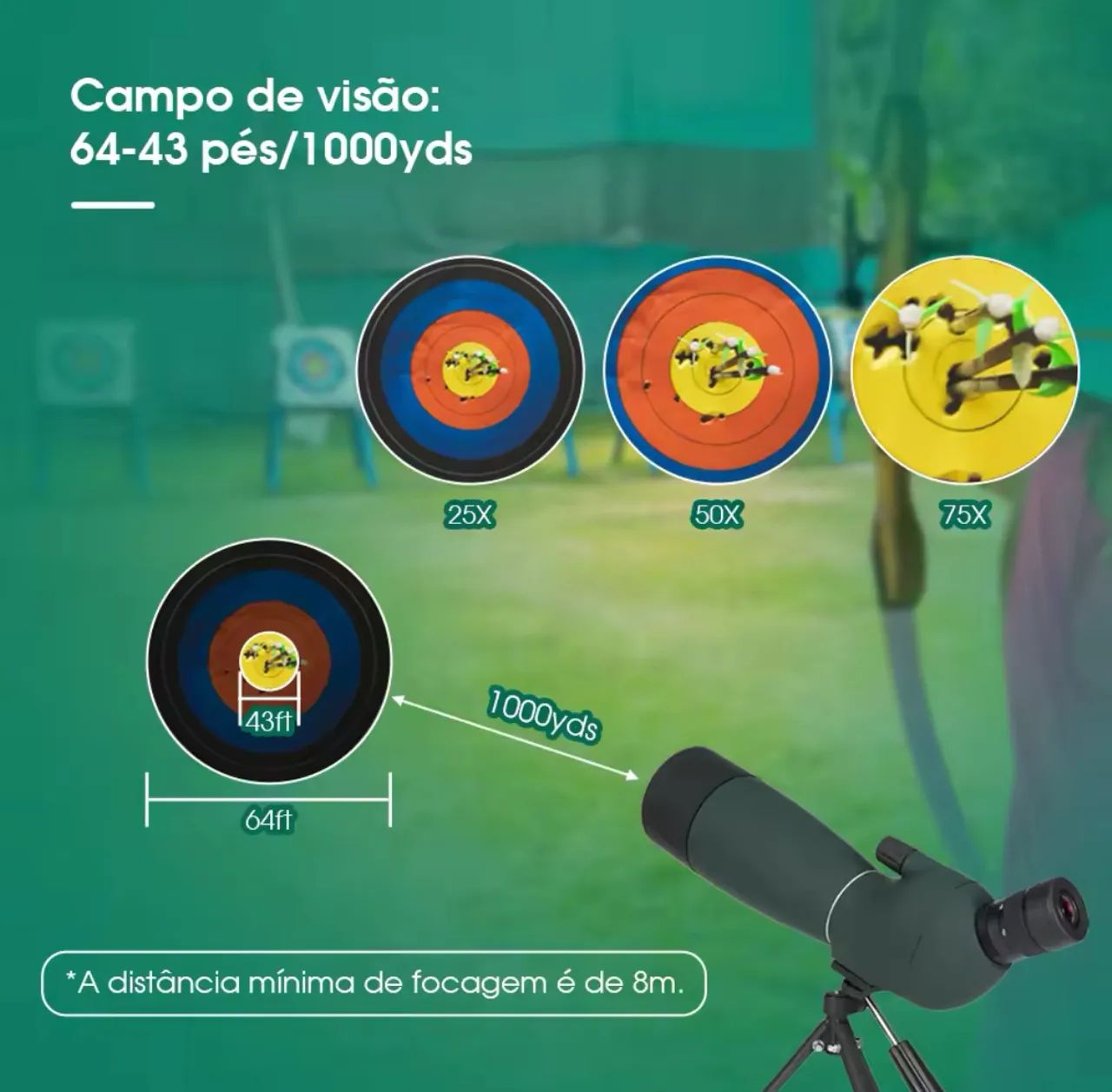 Luneta com Tripé Telescópio SV28 SVBony 25-75x70 - Foto 2