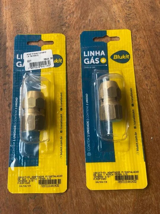 Adaptador para Instalação de Gás 1/2 (Rosca Fêmea) - 3/8 (Interno)