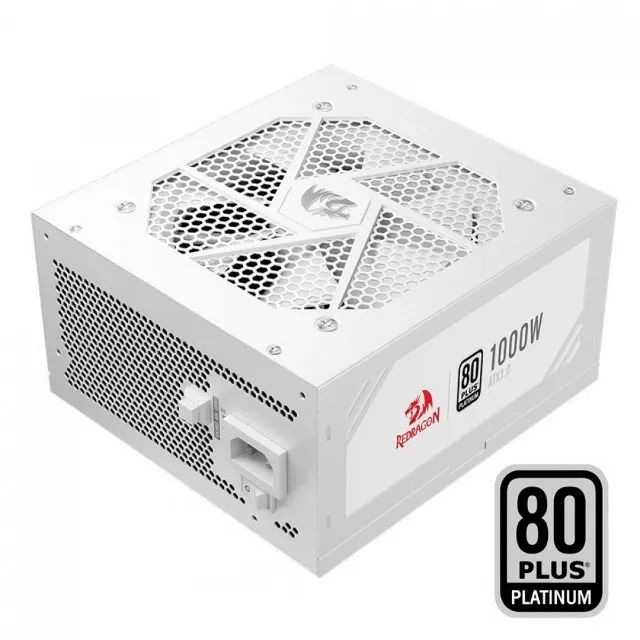 Fonte ATX 1000W PFC Ativo 80 Plus Platinum Redragon Full Modular White PCIe 5.0 - WZetta