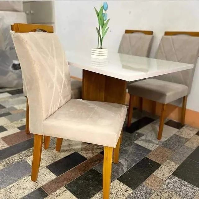 Mesa Los Angeles 90x90 com 4 cad. madeira maciça - Foto 5