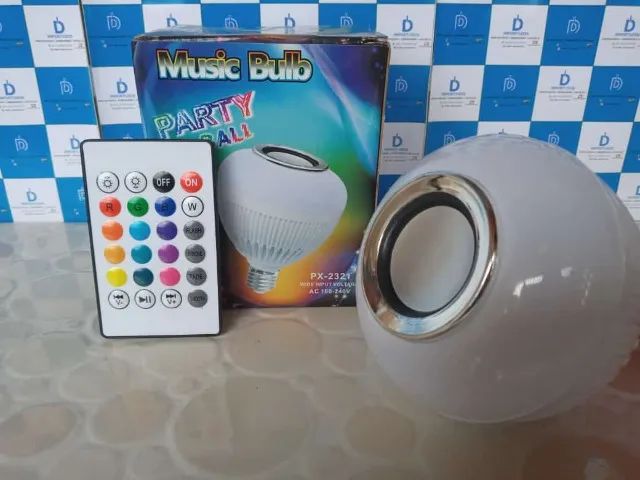 Lampada Musical Caixa Som Bluetooth Led Rgb Com Controle