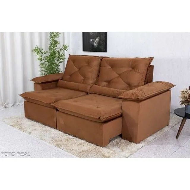 Sofá Retrátil Reclinável 2.30m Roma rf66m - Foto 4