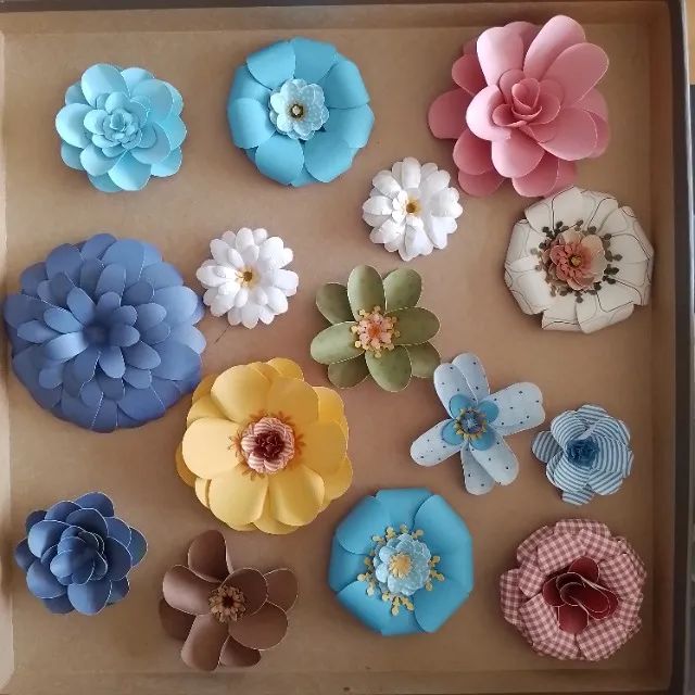Flores em papel diversas aplicação em convites, lembrancinhas, cartões, arte em geral - Foto 4