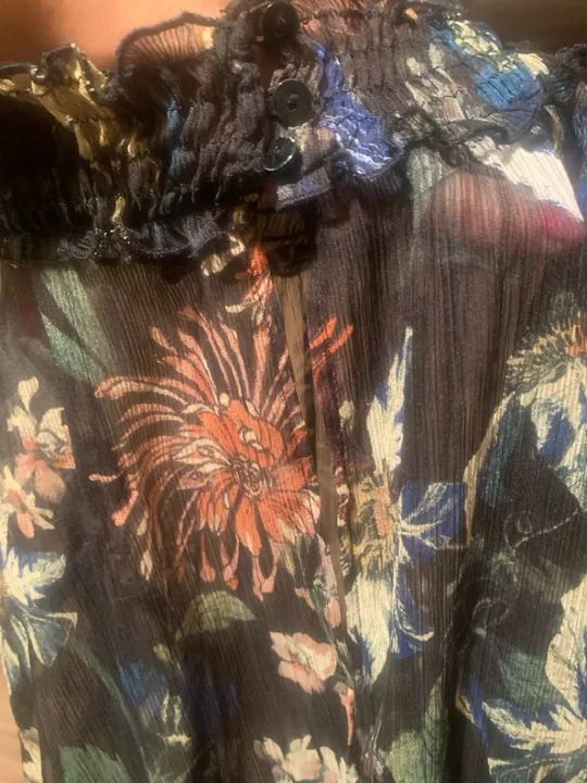 Saída de praia Zara elegante, estampada transparente M - Foto 5