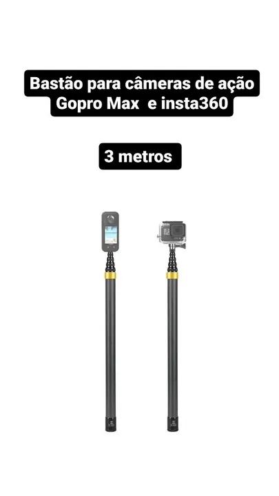 Bastão 3 metros para insta360 e GoPro Max 