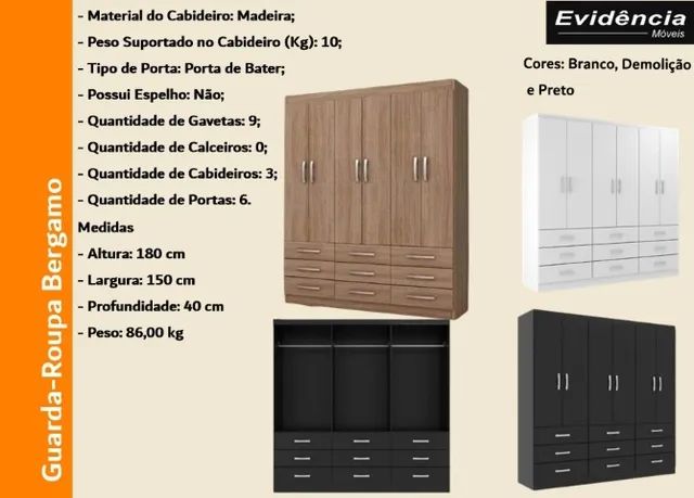Guarda Roupa Bergamo   Pronta entrega!! - Foto 5