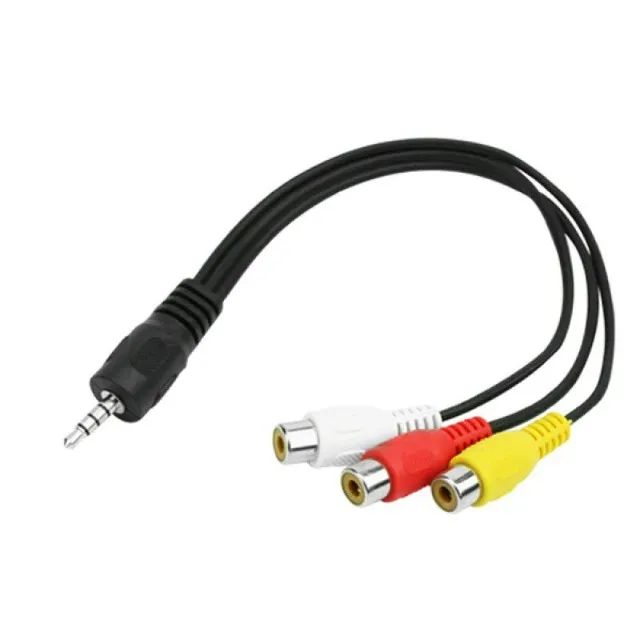 Cabo Adaptador RCA AV para P3 3 RCA Fêmea 16cm - WZetta - Foto 2