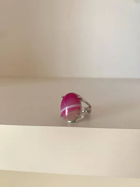 Anel de Pedra ágata Rosa