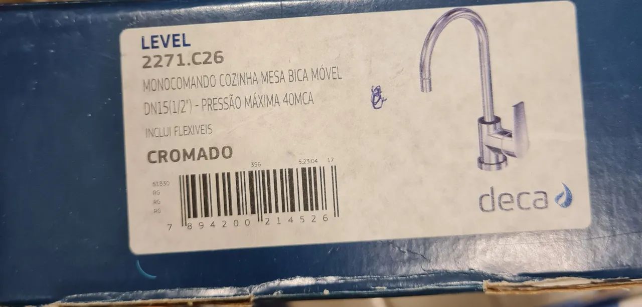 Torneira de Cozinha Deca Level 2271.C26 - Bica Móvel
