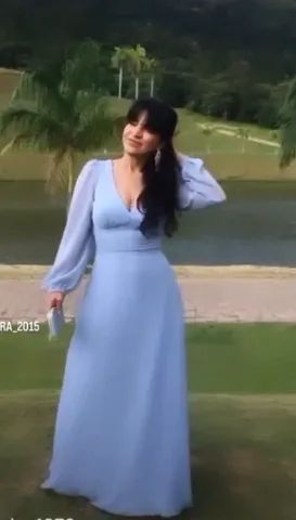 Vestido azul longo Dot  - Foto 4