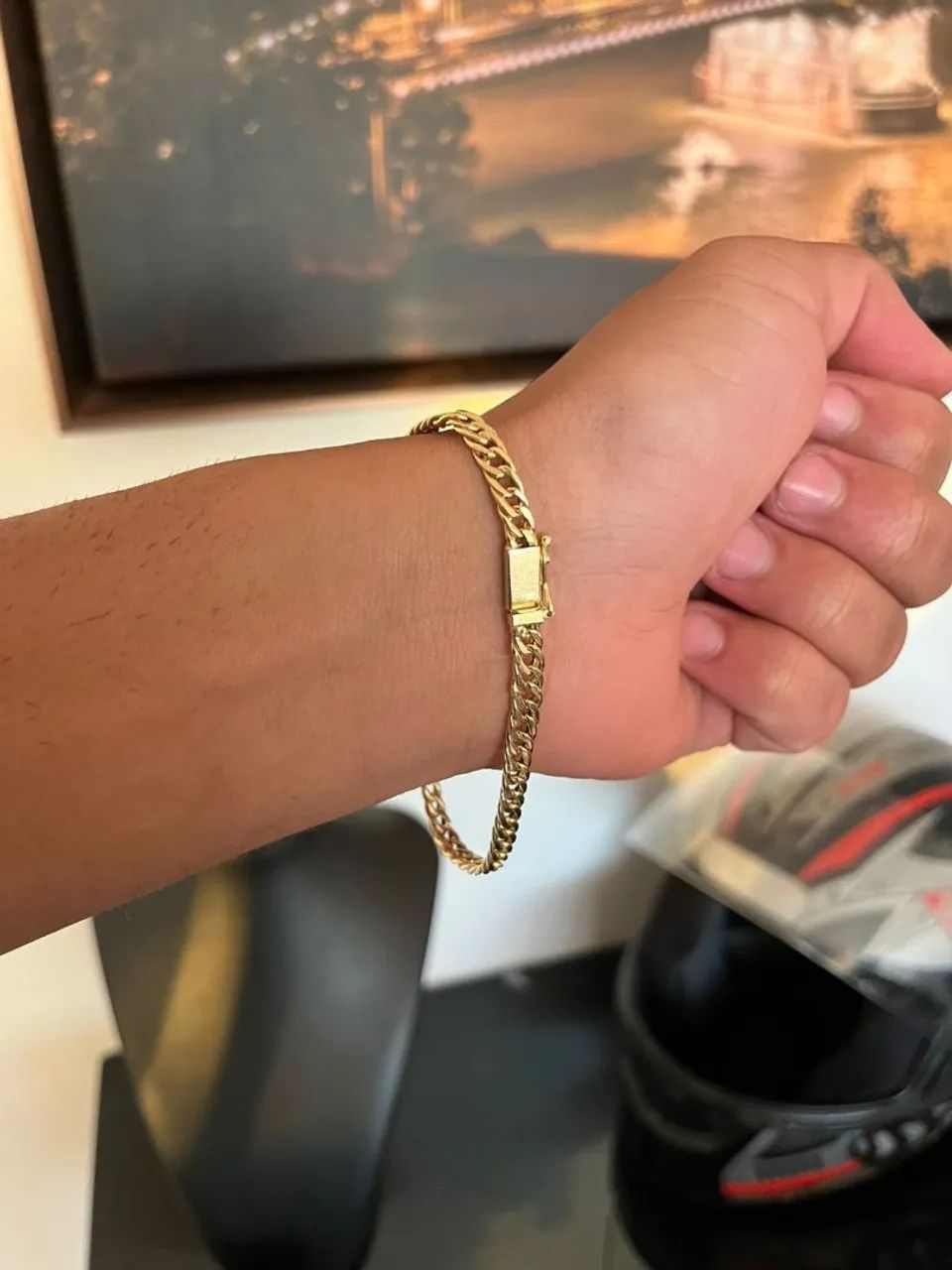 Pulseira Ouro 18k Modelo Grumet dupla fecho gaveta - Foto 4