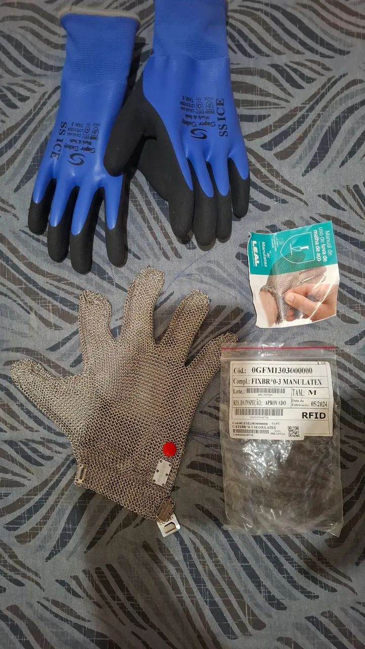 Luva de Segurança + Luva de Malha de Aço