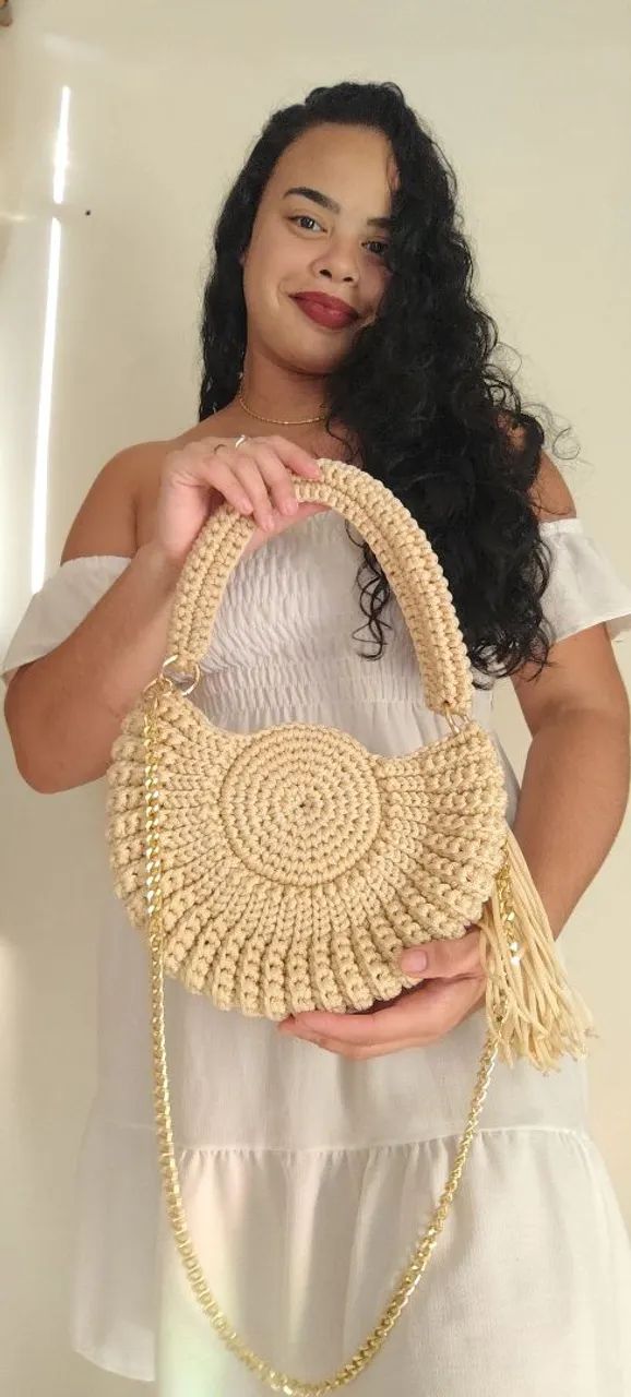 Bolsa Artesanal em formato De Oreo, em crochê - Foto 5