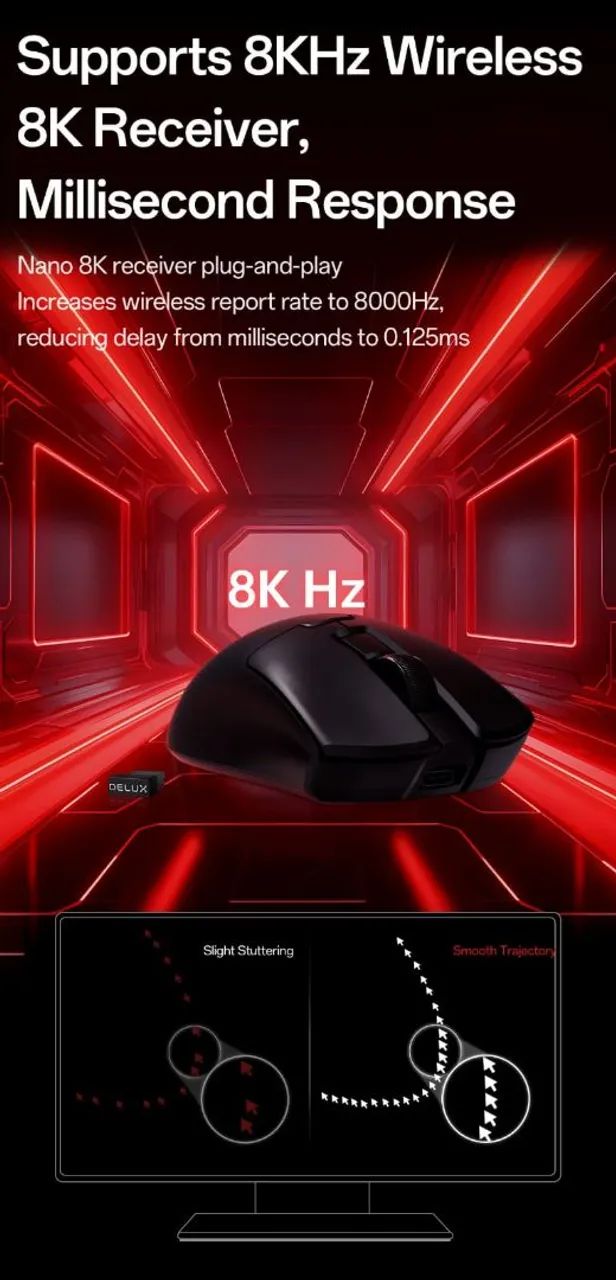 Mouse deluxe M900mini 8k hz - Foto 3