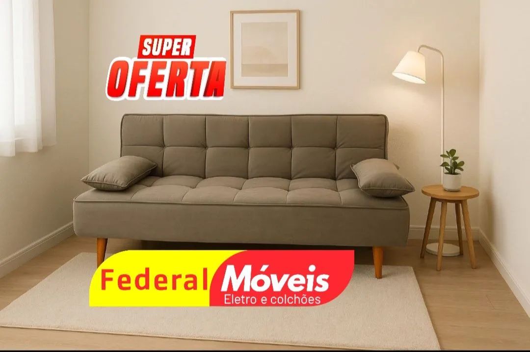 Sofá Cama 1,88m - Novo, Confortável e Muito Prático!