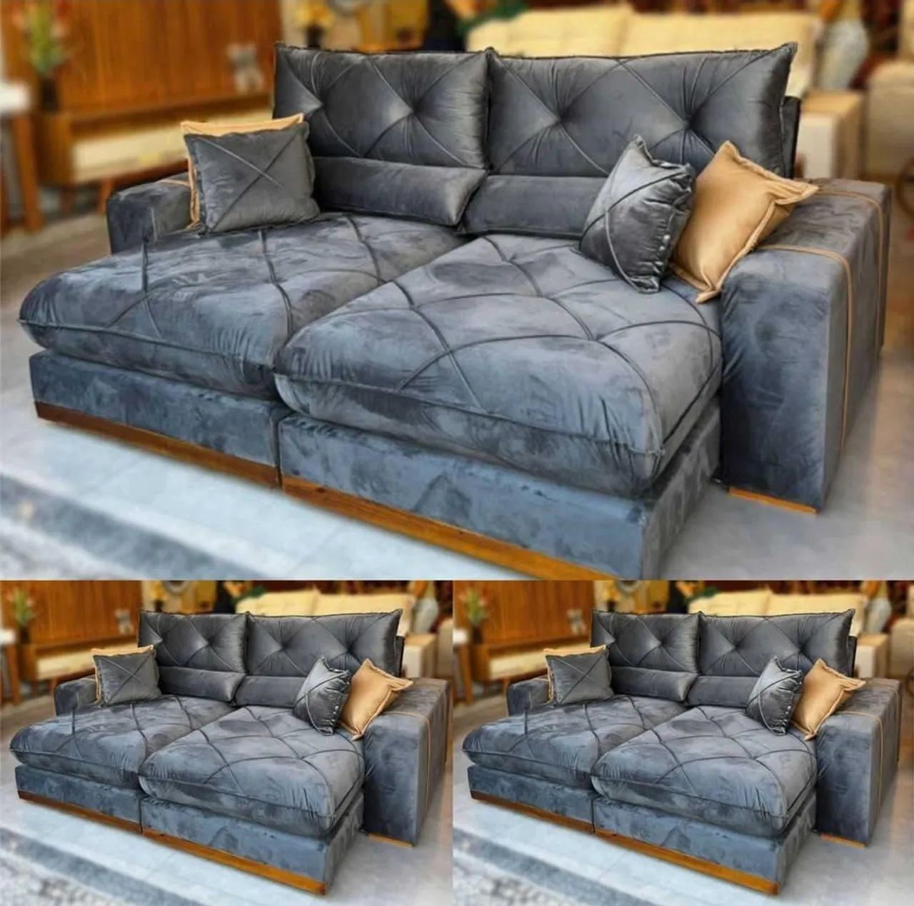 SOFÁ RETRATIL RECLINAVEL 2,50CM MOLAS ENSACADA 