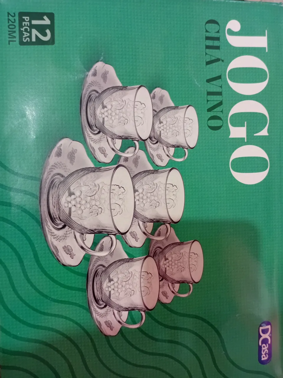 Jogo de Chá/Vinho 12 peças - Novo