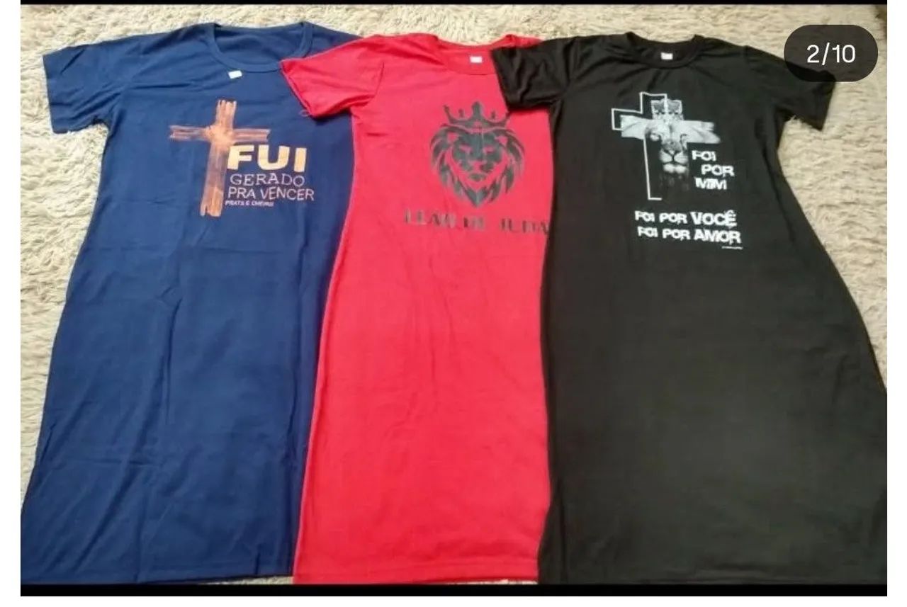 Lote de Camisetas e vestidos, vários tamanhos e cores - Foto 5