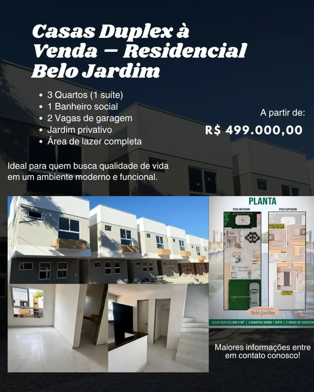 Casa Duplex - Residencial Belo Jardim - Neópolis - Natal - RN - Possiblidade Dividir Entr