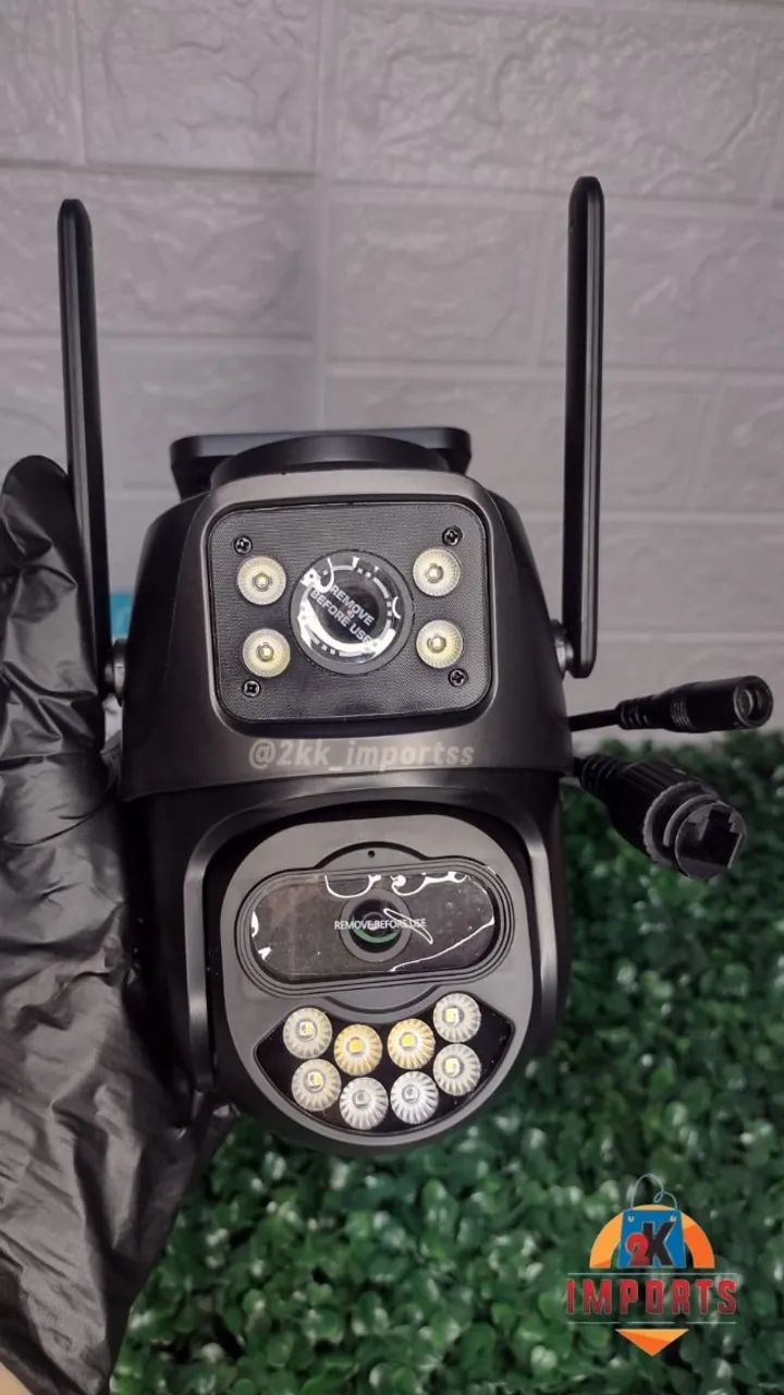 Câmera De Segurança 2 em 1 wi-fi 4MP externa A Prova D'água full hd icsee gira 360 speed d - Foto 2