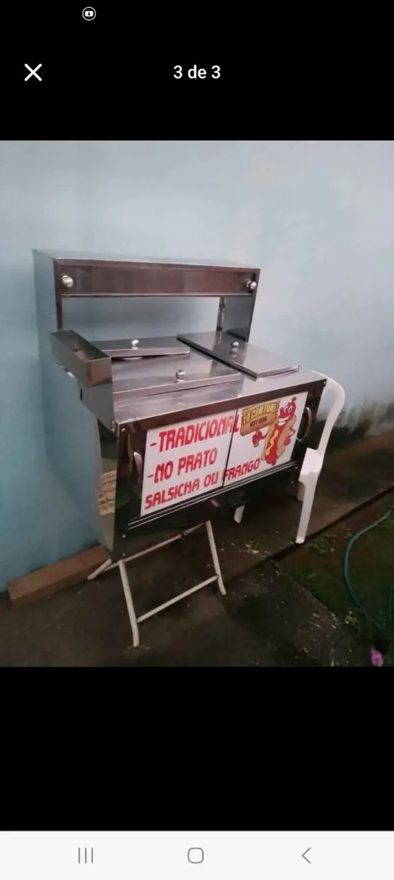 Carrinho de Hot Dog em Aço Inox - Ideal para seu negócio!
