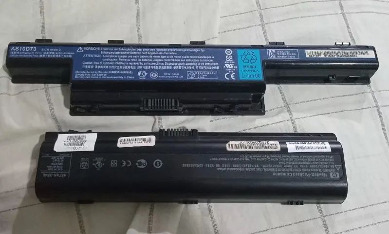 Lote 2 Baterias Originais de Notebook - Acer AS10D73 e HP HSTNN-DB46 - Conserto ou Peças