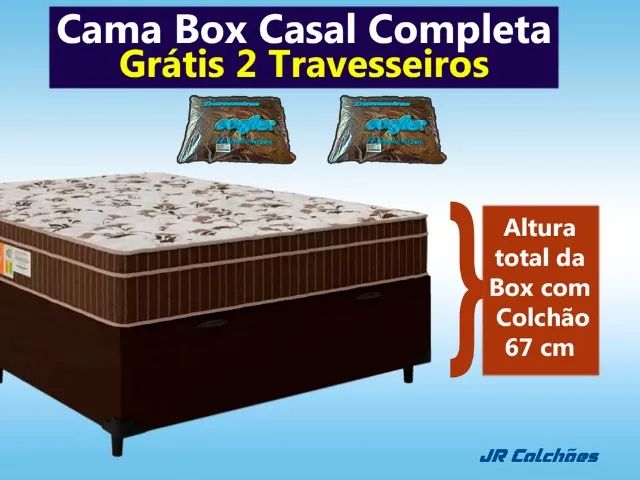 Cama Box Casal, Grátis 2 Travesseiros - Foto 2