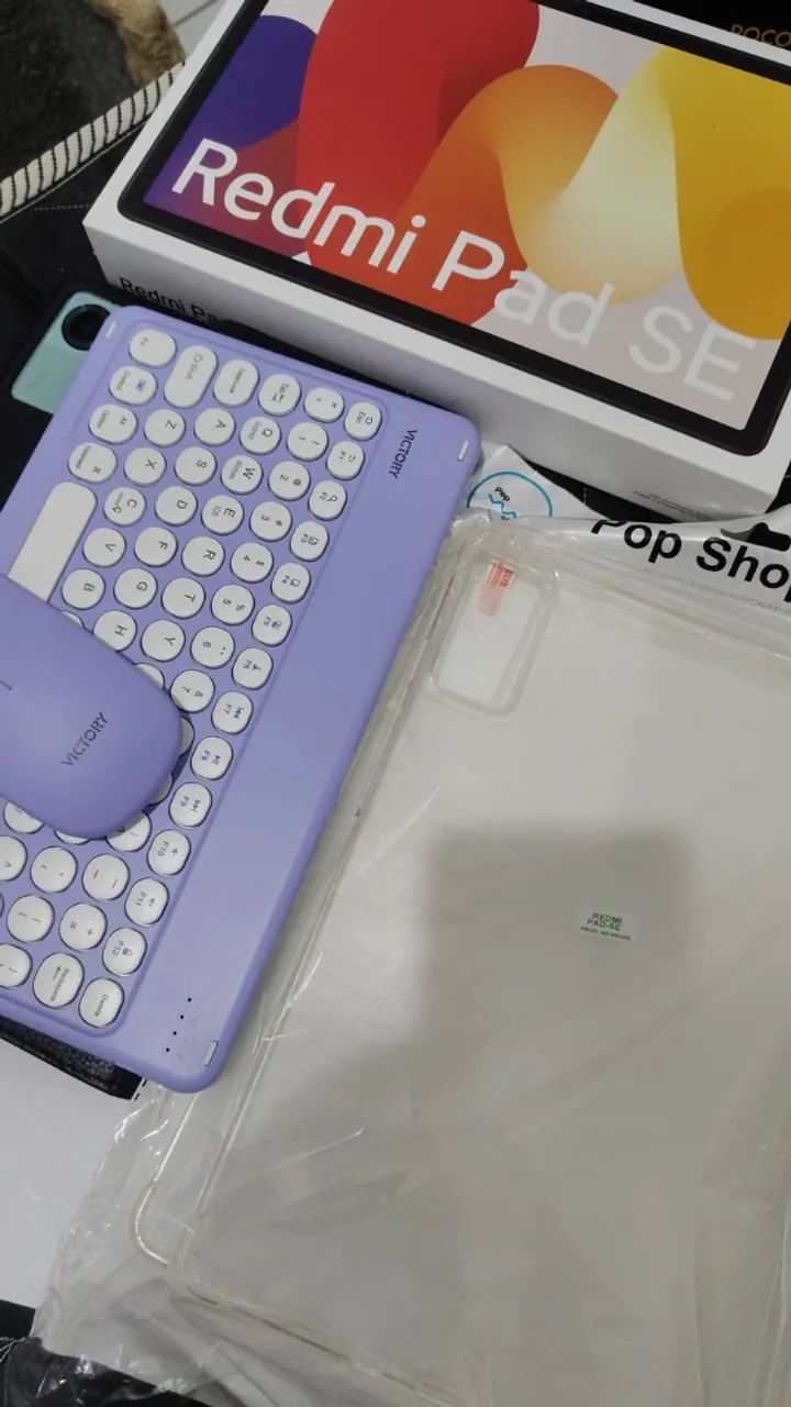 Redmi Pade SE com capa de couro, teclado e mouse bluetooth - Foto 4