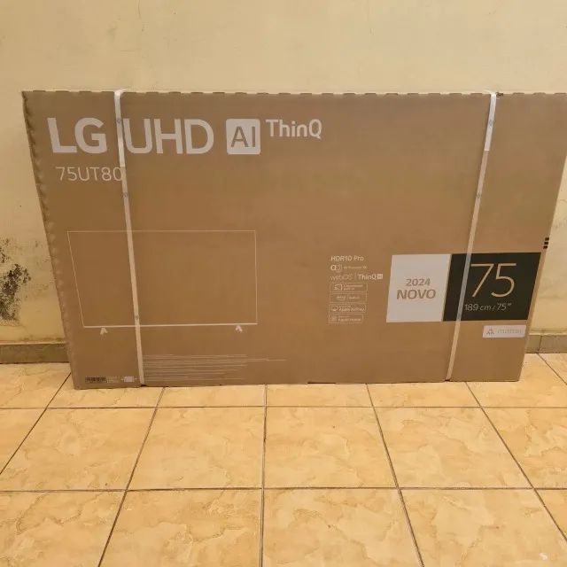 Smart TV 75" Ultra HD 4K LG 75UT8050PSA com Processador a5 Ger7 AI, Alexa/Chromecast Integ