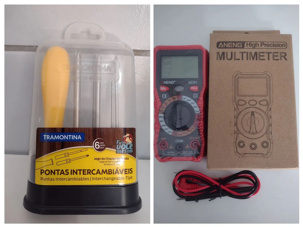 Kit de ferramentas Tramontina e Multímetro Digital