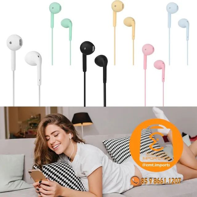 Fones De Ouvido Com Fio com Microfone 3.5mm
