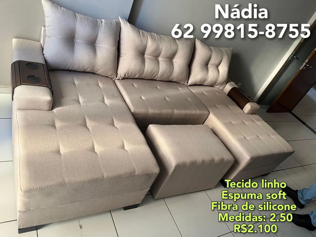 Sofá com chaise dupla a partir de 1.500