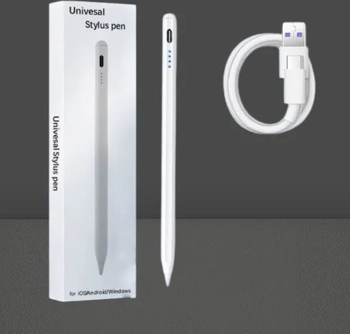 Caneta Touchscreen Stylus Universal - iOS/Android/Tablet/Celular - Branca -Nova - Foto 2