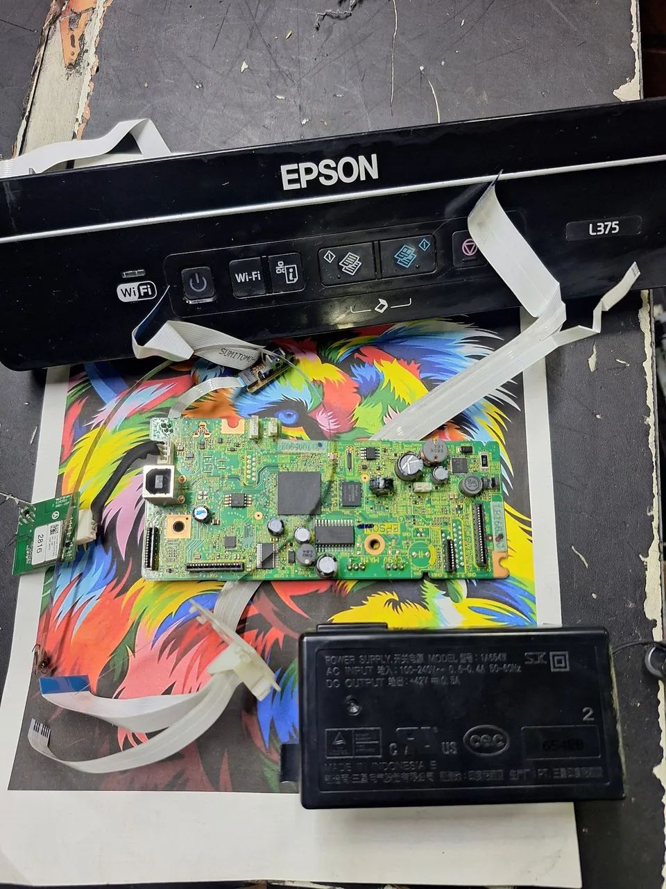 Placa lógica epson L375 incluso painel, flat, fonte, sensor e fita ecolder 