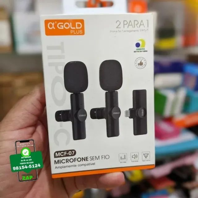 Microfone de Lapela Duplo iPhone Samsung Motorola x´gold - Foto 2