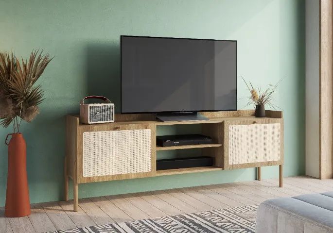 Pronta Entrega. Rack Estilo Escandinavo/2 Portas Basculantes 90°/183LX66AX37P, R$1.611,96! - Foto 3