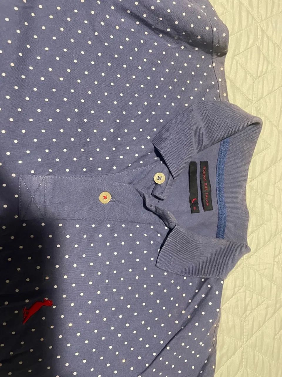 Camisa Polo Azul com Bolinhas Reserva - Foto 2