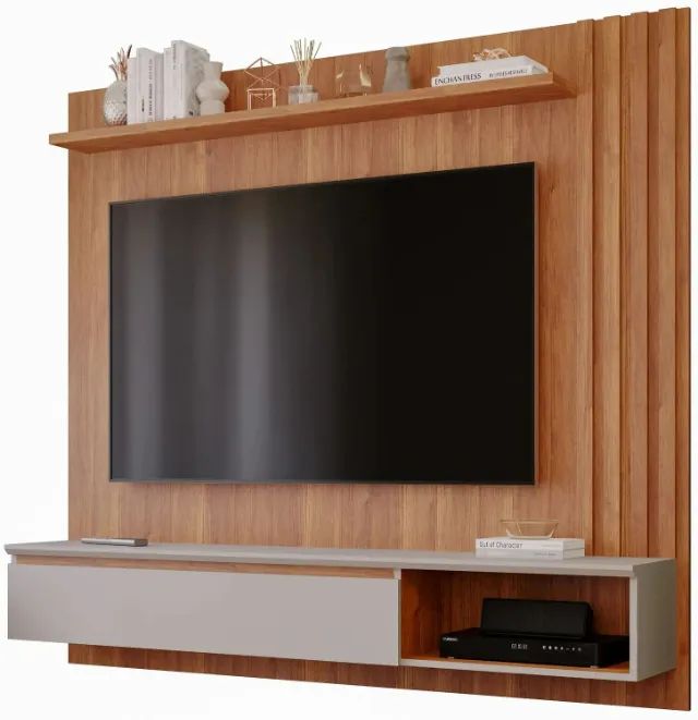 Home Supenso Para Tv Até 60 Polegadas Rippas Freijó/Off White - Montagem Grátis  - Foto 2