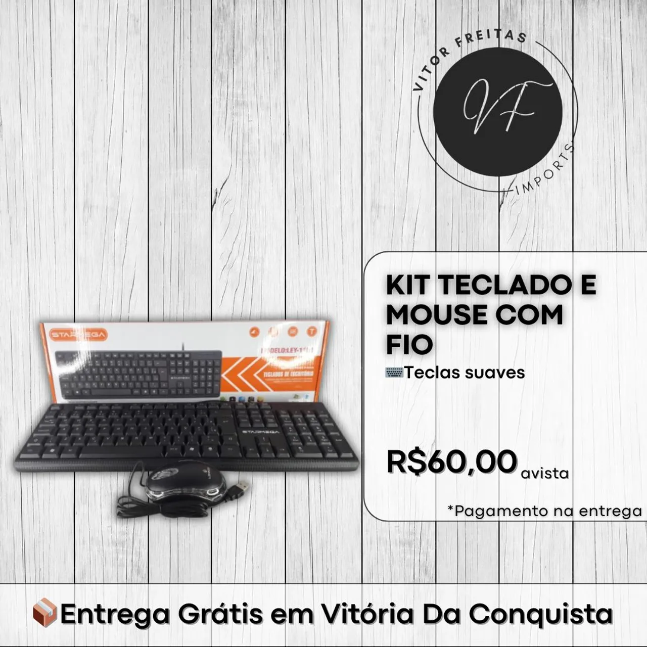 Kit Mouse e Teclado com fio | Entrega Grátis