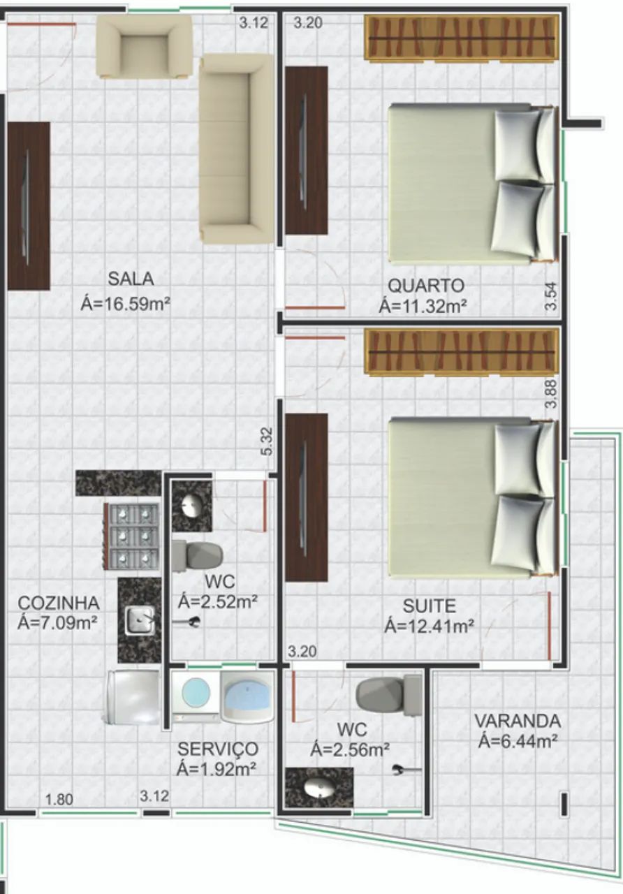 Excelente, 2qts, 2wc, elevador, sacada, próx ao Shopping Via Sul - Foto 5